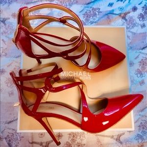 Sexy patent leather red 4inch stilettos